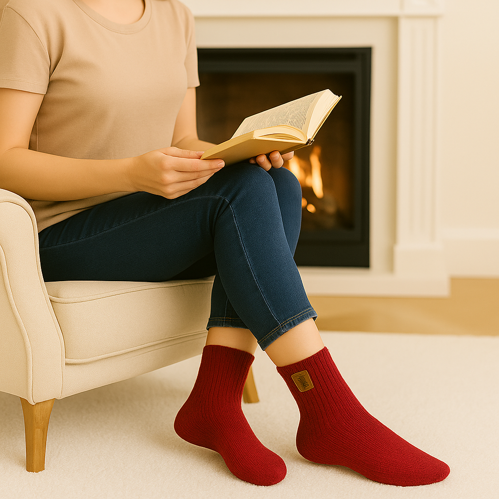 Chaussettes femme en cachemire, Chaussettes en laine, Chaussettes femme d'hiver chaudes et douces, Cadeau pour elle