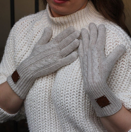light grey Luxurious Cashmere Gloves for Women