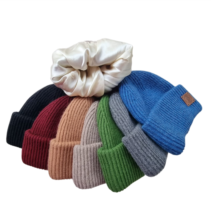 Silk-Lined Triple Layer Men’s Cashmere Hat – Hair-Friendly Winter Beanie, Cozy Gift for Him, Reduces Frizz & Breakage