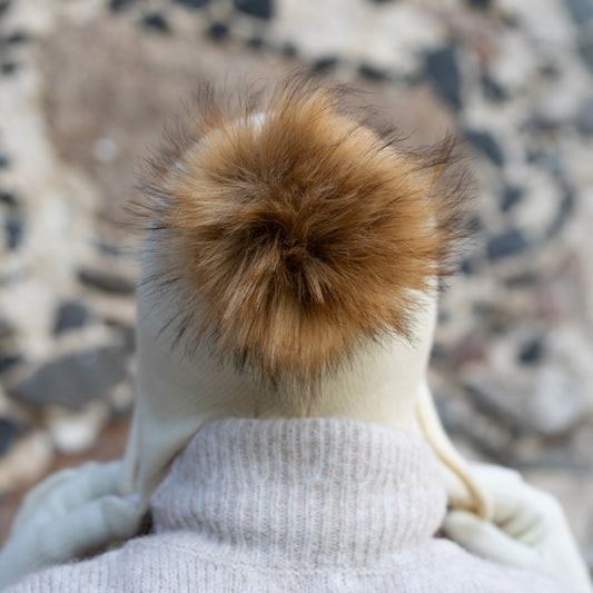 ivory white Women’s Cashmere Winter Hat
