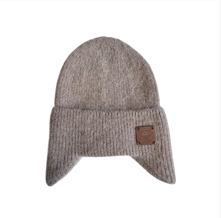 brown Men’s Woollen Winter Earflap Hat – Warm Cashmere Blend Beanie, Cozy Cold Weather Hat, Stylish Gift for Him, Unisex Design