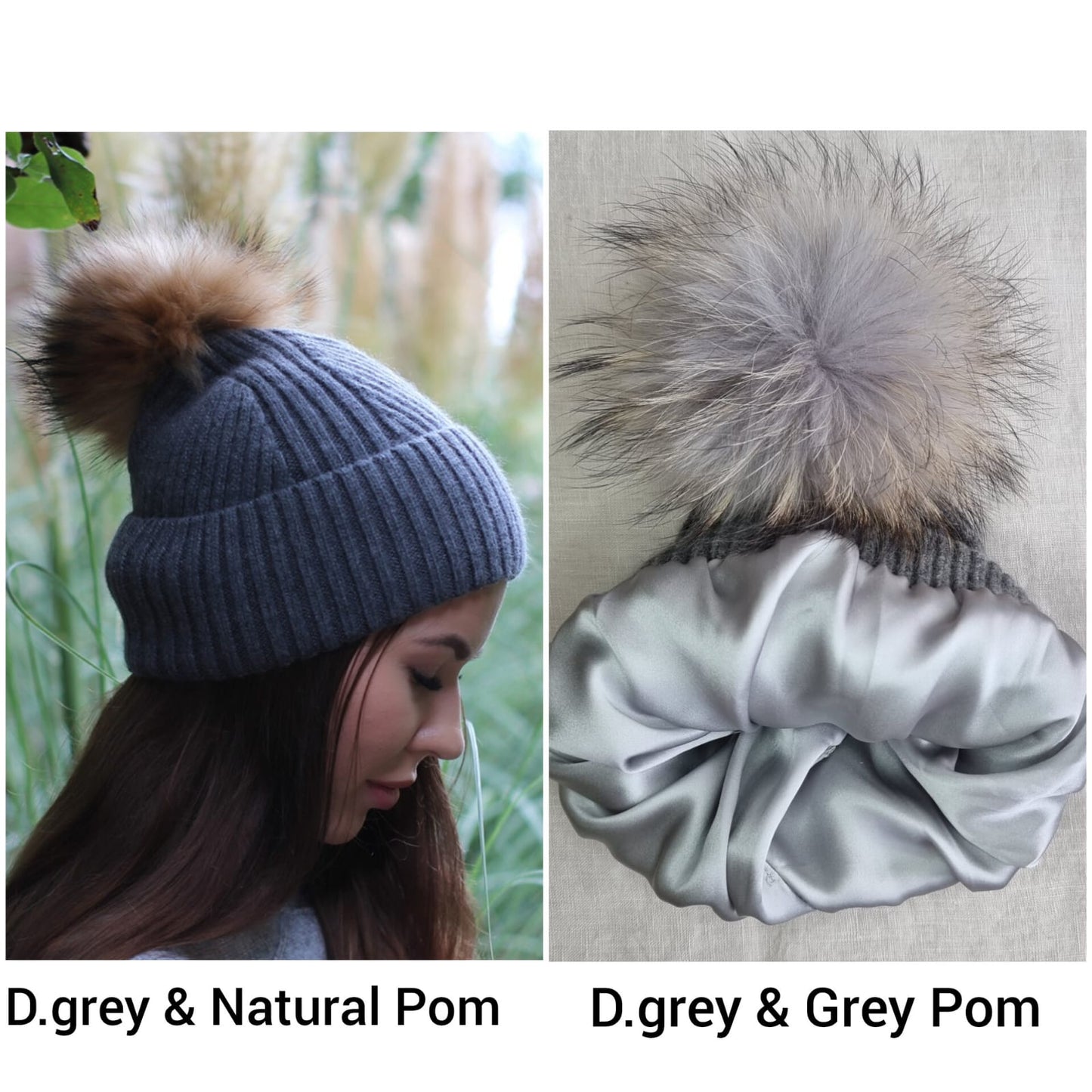 Mit Kaschmir und Seide gefütterte Strickmütze: Winddichte Wintermütze für Damen und Herren, ideal für dickes, lockiges und krauses Haar