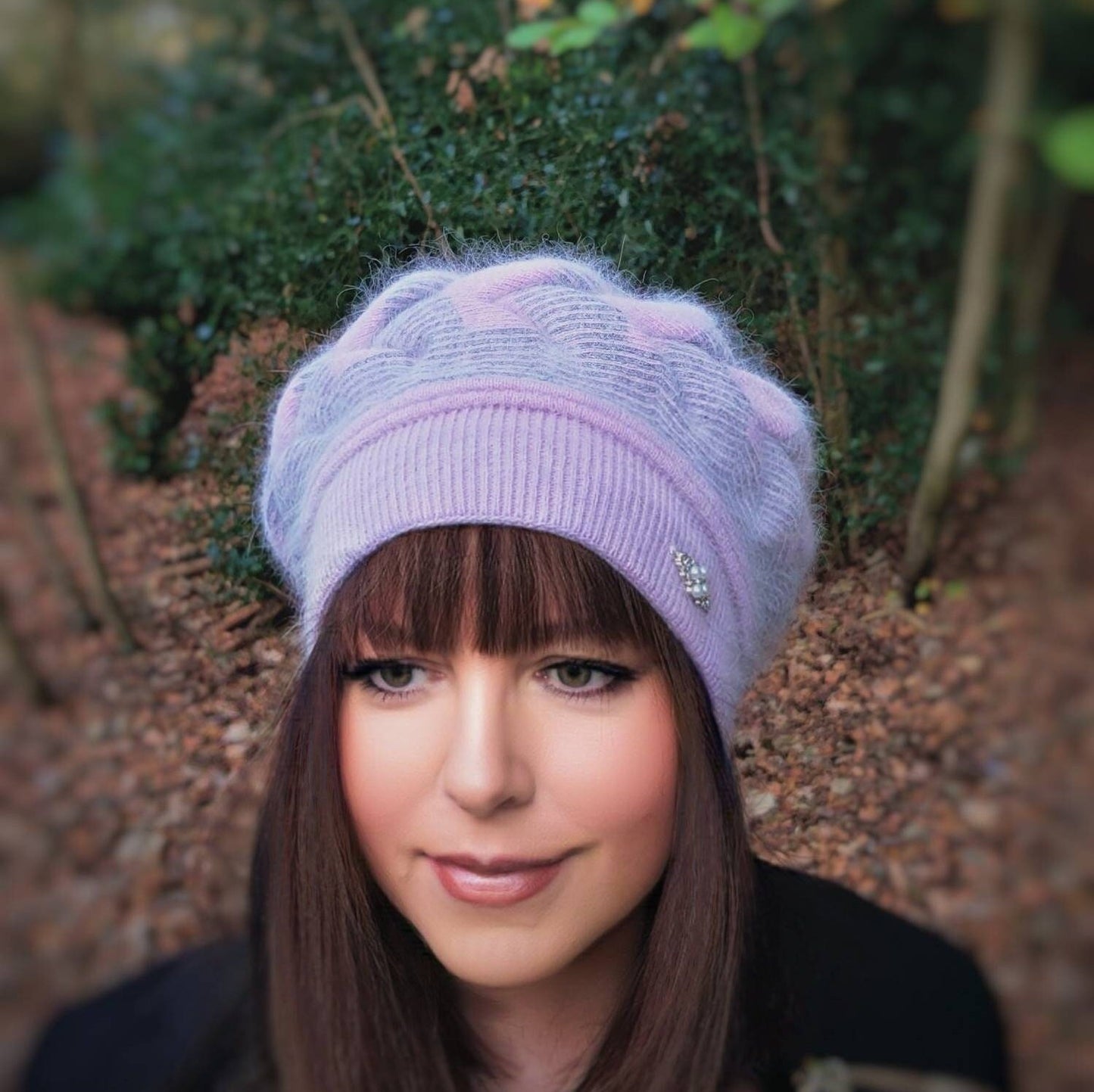 Women's cashmere double layer winter beret, French warm beret, Gift for her