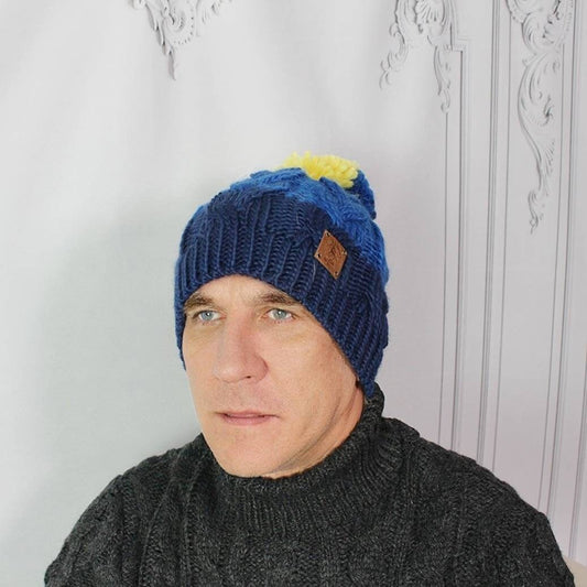 Men winter hat, Cotton lining inner, bobble winter windproof hat, Gift for men