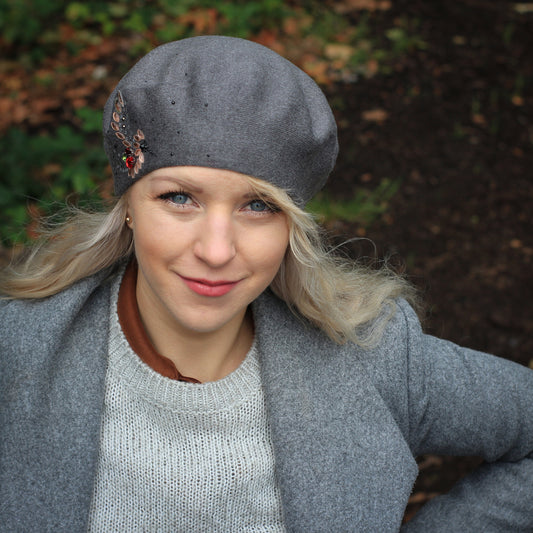 Cashmere beret, Womens winter hat, French beret, Cristmas gift for her