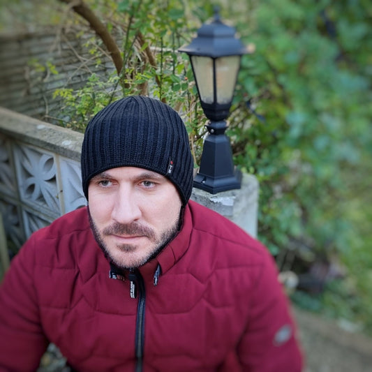 Wintermütze aus Wolle für Herren, gefüttert mit Fleece, winddichte Mütze