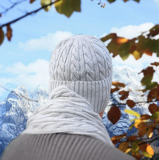 Kaschmir-Set für Herren: Mütze, Handschuhe, Schal, Strickset, gemütliches und weiches Winter-Kaschmir-Set für Herren. Geschenk für ihn.