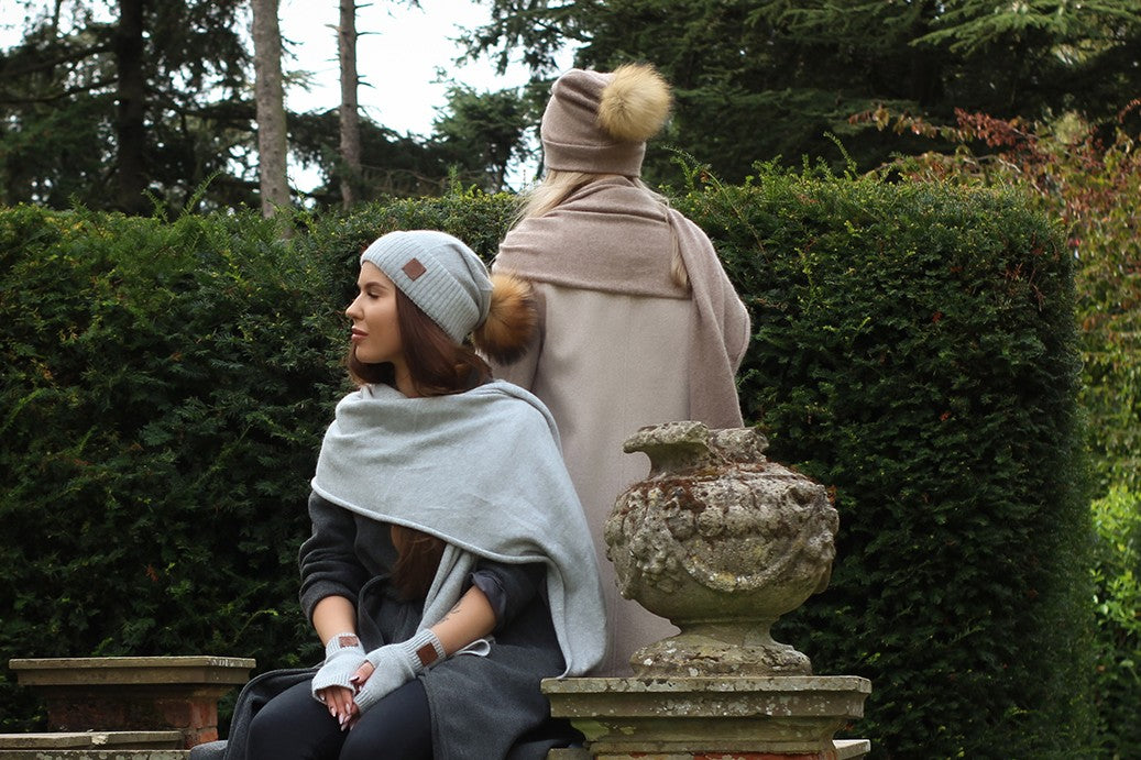 cashmere set hat scarf gloves, gift for her