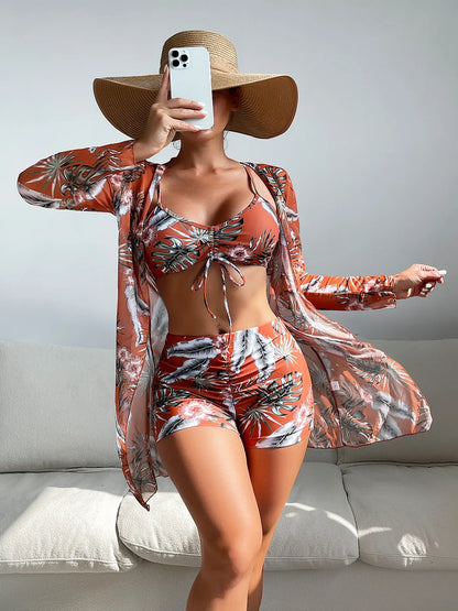 Women beachwear, 3 pieces swimsuit set