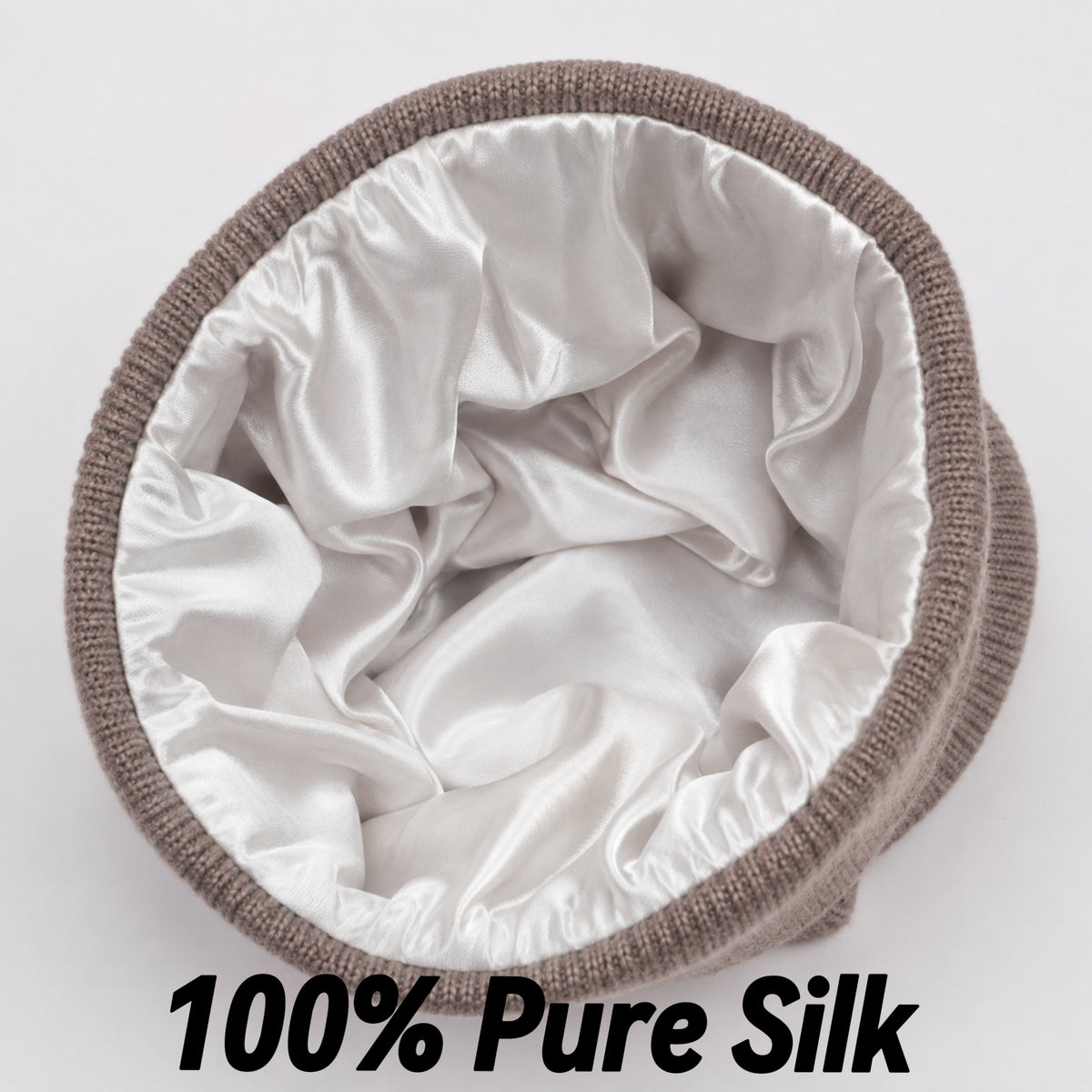 100% Mulberry Silk Lined Cashmere Hat