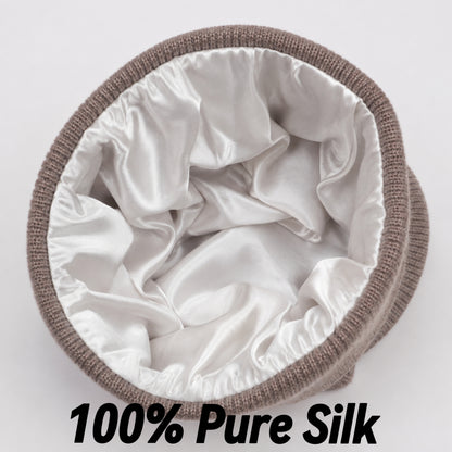 100% Mulberry Silk Lined Cashmere Hat