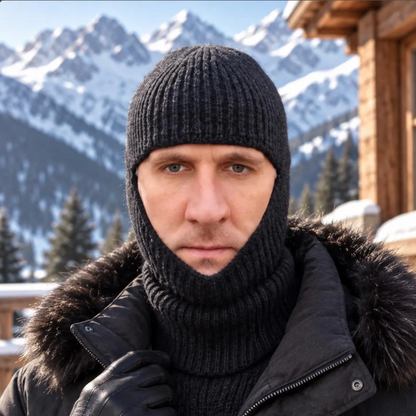black Lightweight Cashmere Balaclava – Unisex Ski & Cycling Hat