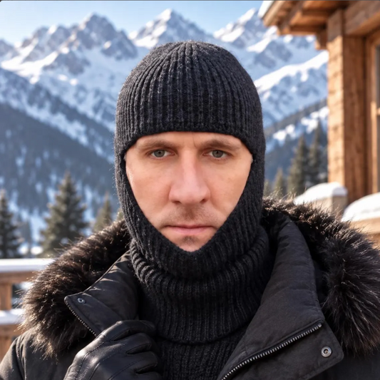 black Lightweight Cashmere Balaclava – Unisex Ski & Cycling Hat