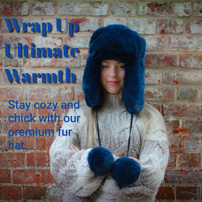 Luxury Faux Fur Trapper Hat – Windproof Earflap Hat for Women, Warm Winter Lined Snow Hat, Cozy Gift for Her