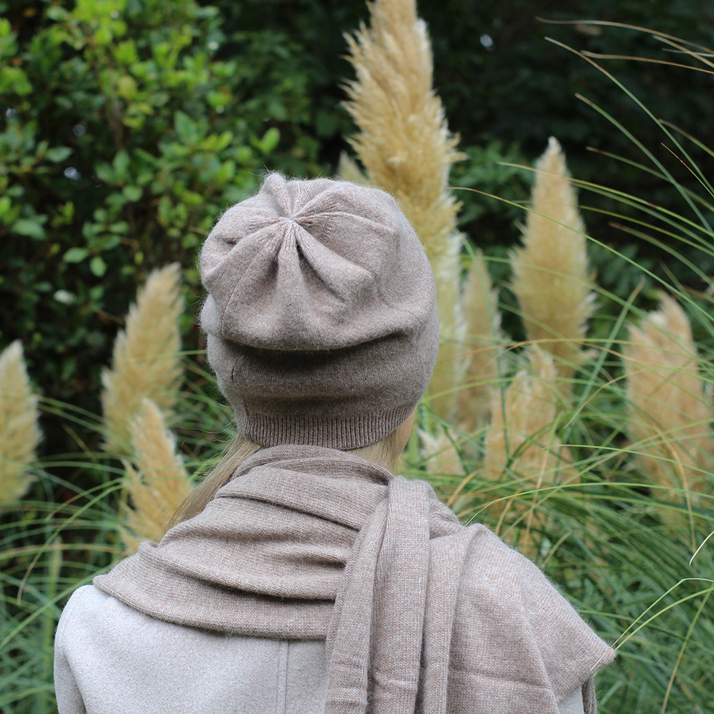 brown Women’s Double-Layer Cashmere Beanie