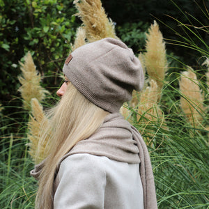 brown Cashmere hat, Women winter double layer beanie, Gift for her