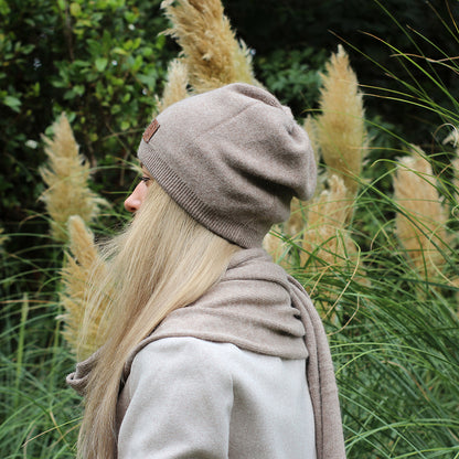 brown Women’s Double-Layer Cashmere Beanie