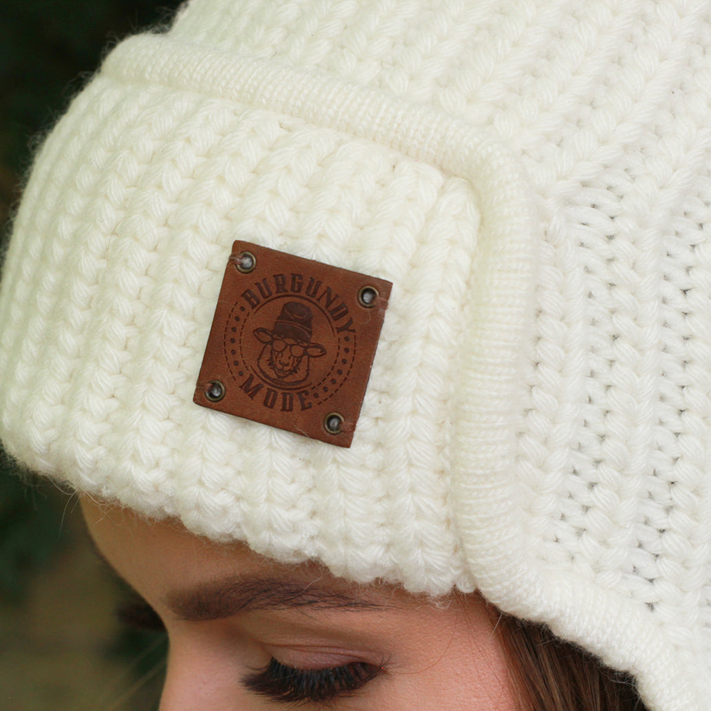 Bonnet cache-oreilles unisexe, bonnet d'hiver en laine pour femme, cadeau pour elle