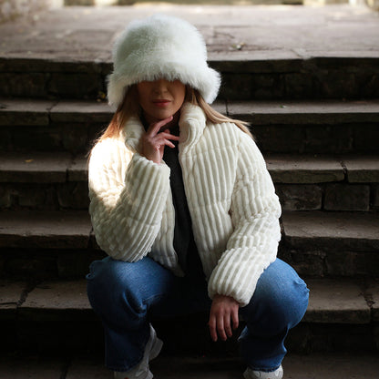 Fluffy Faux Fur Bucket Hat for Women - Super Soft and Warm Winter Hat, Cute Gift to Stay Cozy & Chic