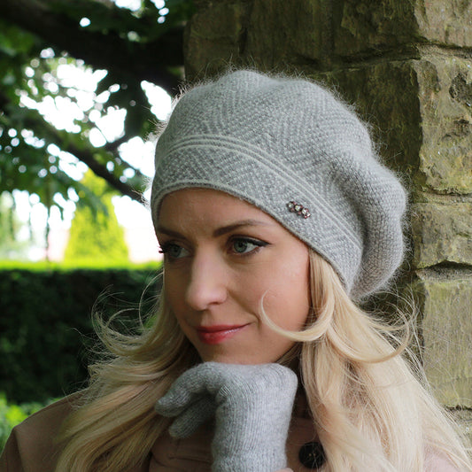 Béret en cachemire, bonnet angora, bonnet chaud d'hiver pour femme, béret français, cadeau pour elle