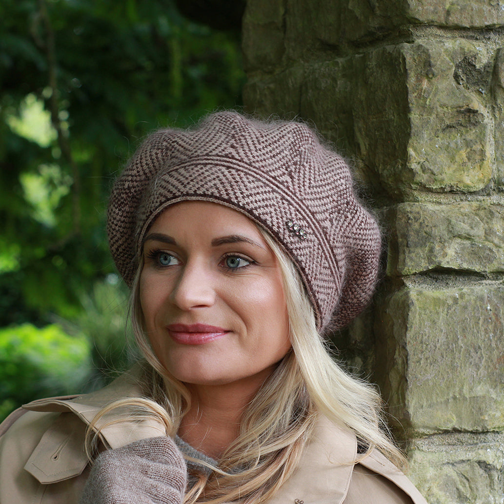 Béret en cachemire, bonnet angora, bonnet chaud d'hiver pour femme, béret français, cadeau pour elle