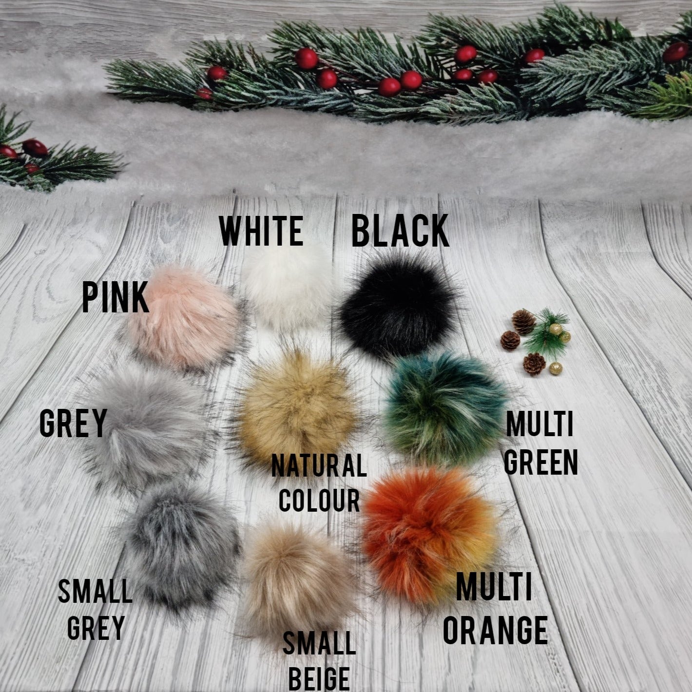 Cashmere Faux Fur Pom Pom Beanie - Women's Triple Layered, Warm and Soft Winter Pom Pom Hat