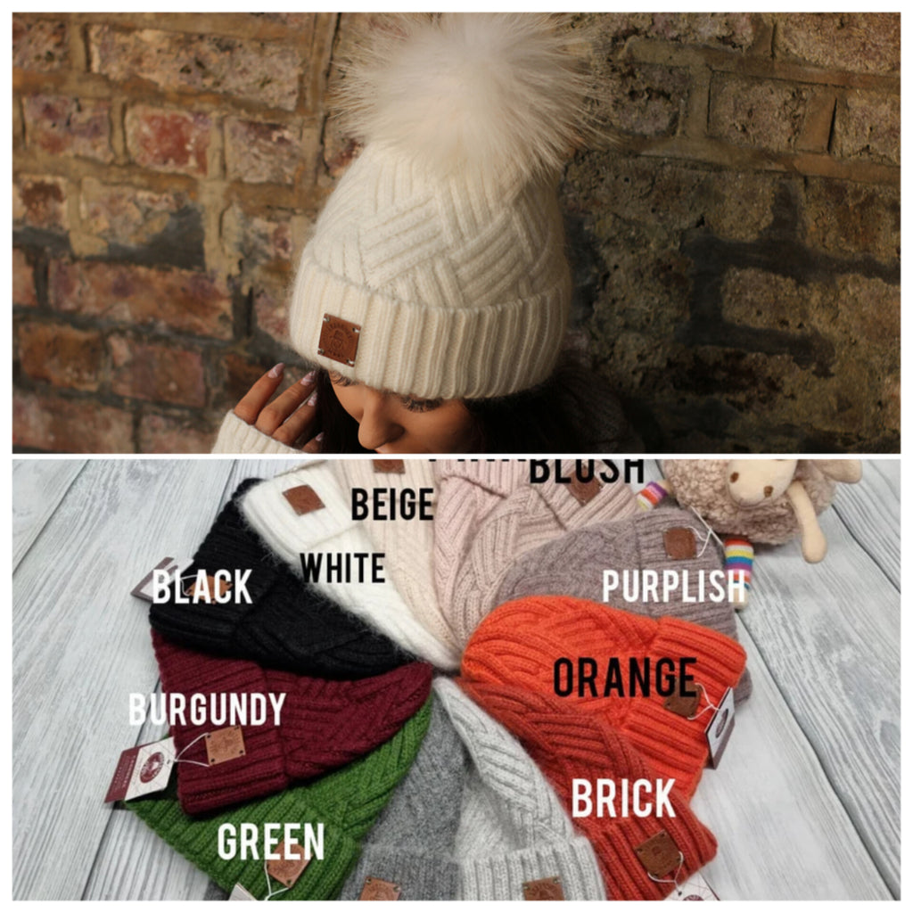 LV Cream Fuzzy Hat — Frostytch