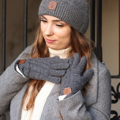 dar grey Luxurious Cashmere Gloves for Women
