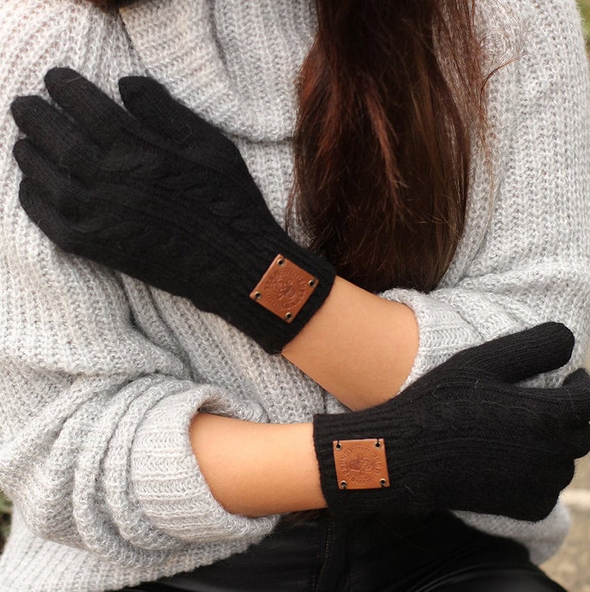 black Luxurious Cashmere Gloves for Women