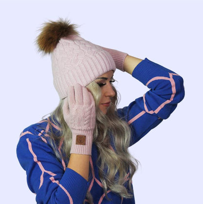 pink Luxurious Cashmere Gloves for Women