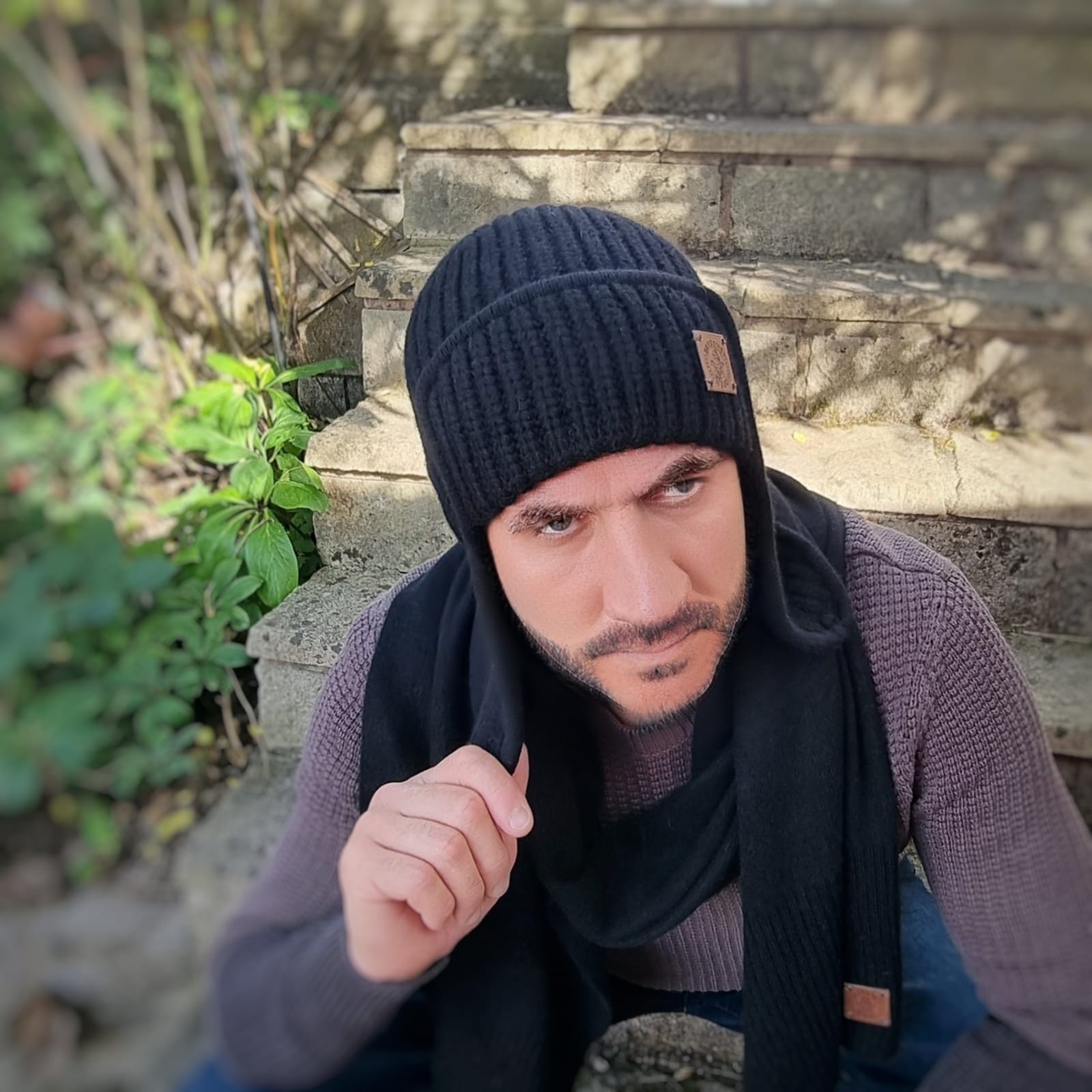 black Men’s Winter Cashmere Earflap Hat – Soft Trapper Style Beanie, Lightweight and Cozy Cold Weather Hat, Stylish Gift for Him