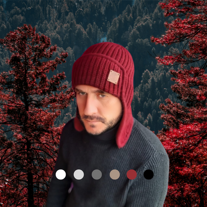 Herren-Kaschmir-Wintermütze mit Ohrenklappen – Weiche Beanie im Trapper-Stil, leichte und gemütliche Kaltwetter-Mütze, stilvolles Geschenk für Ihn