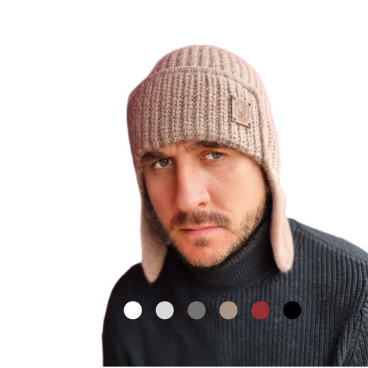 Men’s Winter Cashmere Earflap Hat – Soft Trapper Style Beanie, Lightweight and Cozy Cold Weather Hat, Stylish Gift for Him