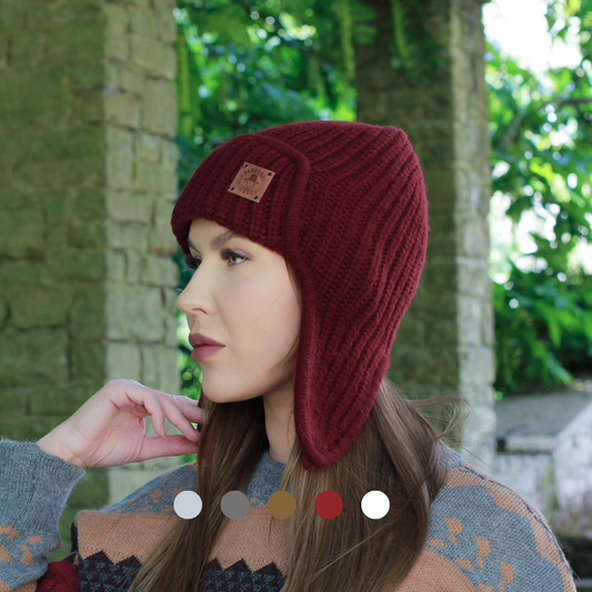 Bonnet cache-oreilles unisexe, bonnet d'hiver en laine pour femme, cadeau pour elle