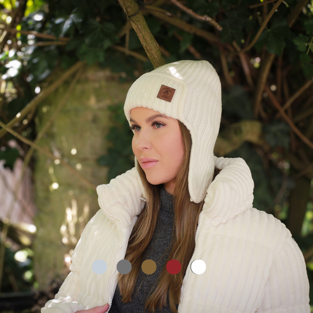 Bonnet cache-oreilles unisexe, bonnet d'hiver en laine pour femme, cadeau pour elle