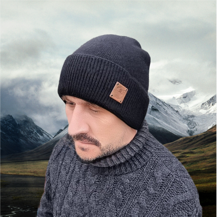 Bonnet en cachemire, bonnet d'hiver double couche en cachemire pour homme, cadeau pour lui