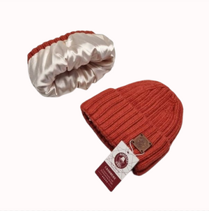 Cashmere silk lining beanie, Kids cashmere silk lining hat, Warm girls cashmere beanie hat,