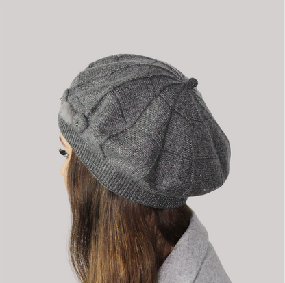 Cashmere beret, Women winter hat, French cashmere beret, Sparkly beret, Gift for her