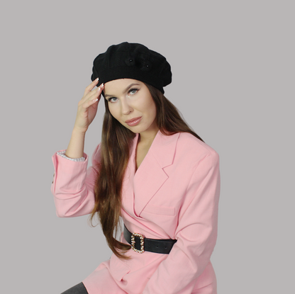 Cashmere beret, Women winter hat, French cashmere beret, Sparkly beret, Gift for her
