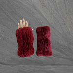 Luxurious Natural Rabbit Fur Knit Fingerless Gloves for Women – Perfect Winter Gift for Her