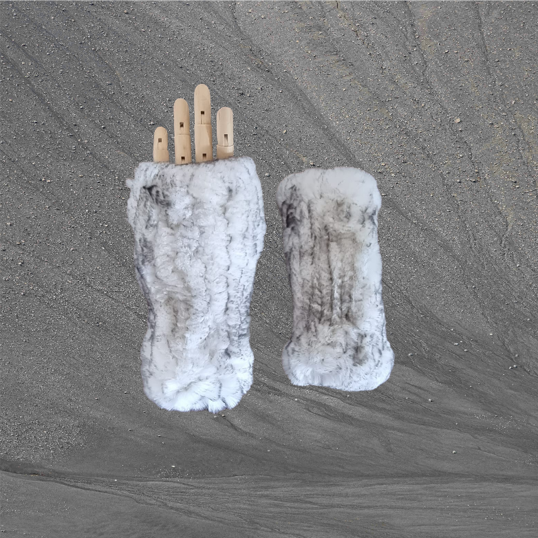 Gants sans doigts en fourrure de lapin naturelle luxueuse pour femmes – Cadeau d'hiver parfait pour elle