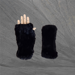 Luxurious Natural Rabbit Fur Knit Fingerless Gloves for Women – Perfect Winter Gift for Her