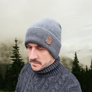 Cashmere hat, Men's winter double layer cashmere beanie, Gift for him