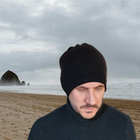 Bonnet ample en cachemire, bonnet d'hiver double épaisseur en cachemire pour homme, cadeau pour lui