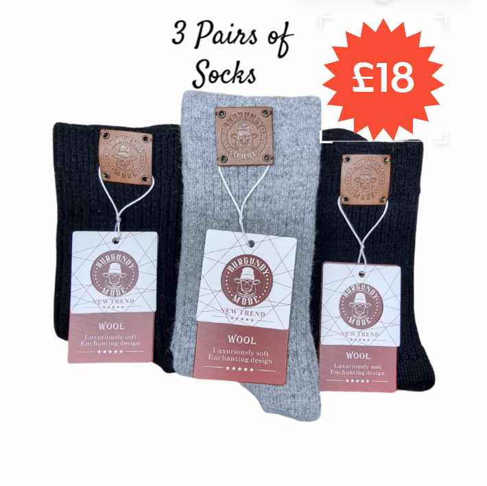 3 Pairs pack of Women's Wool Winter Socks,Wool and Cashmere Blend, Warm & Cozy Gift for Her