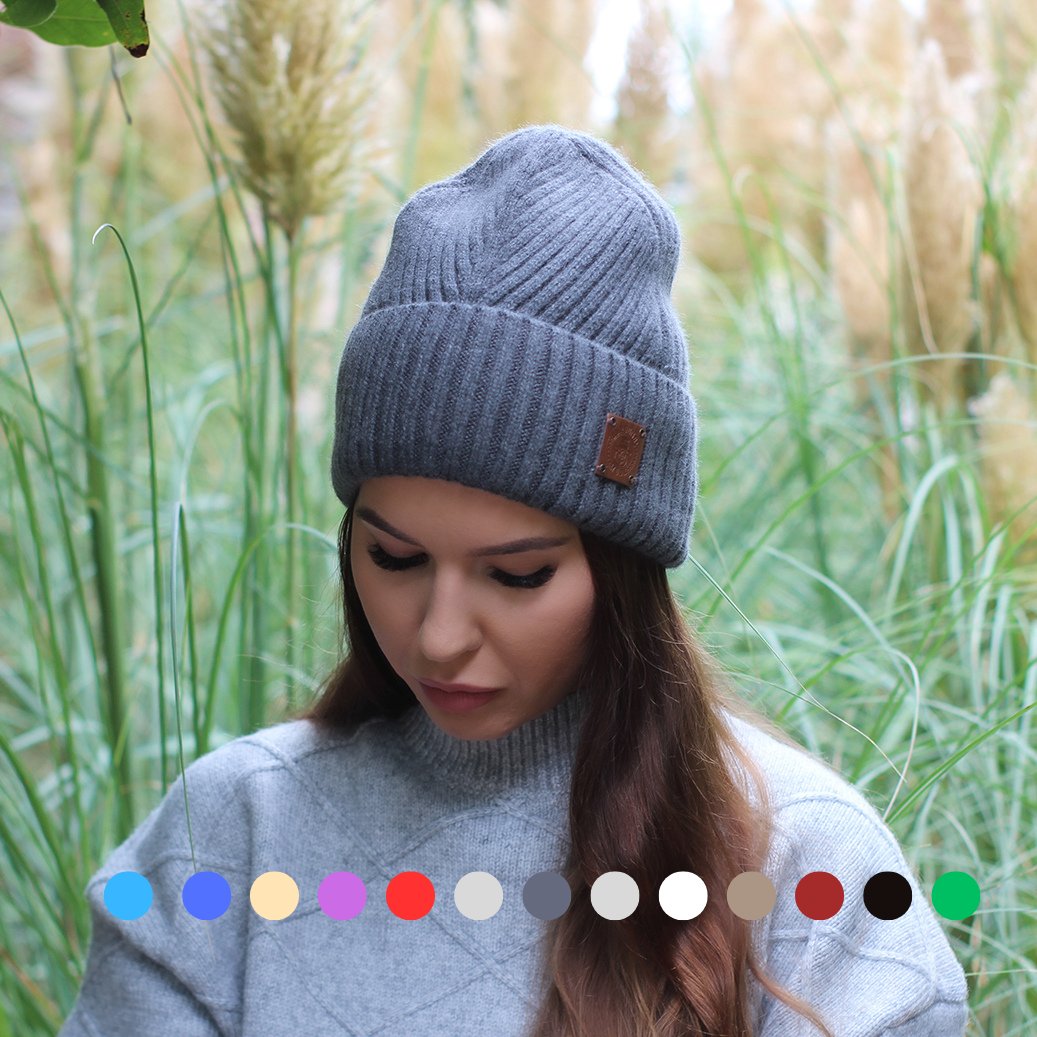 Silk-Lined Women’s Cashmere Hat – Soft & Warm Winter Beanie, Great for Curly Hair, Luxury Gift for Her