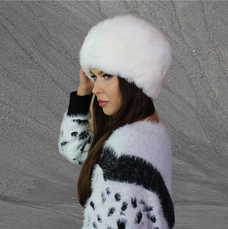 White Natural Fox Fur Women's Hat