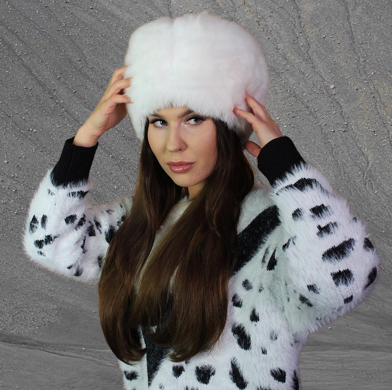 White Natural Fox Fur Women's Hat
