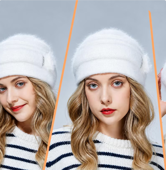 white Women’s Double-Layer Angora Wool Hat