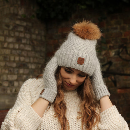 grey Women's Winter Cashmere Hat
